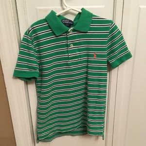 Boys’ Green Striped Polo